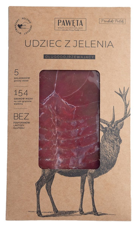 Udziec z Jelenia Dojrzewający Plastry Bezglutenowy (2 szt x 50 g)