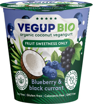 Deser Kokosowy Jagoda - Czarna Porzeczka Bezglutenowy Vegangurt BIO (4 szt x 140 g)
