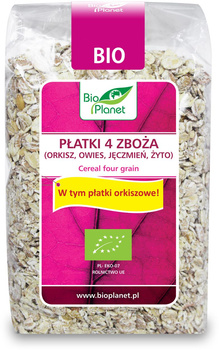 Płatki 4 Zboża (Orkisz, Owies, Jęczmień, Żyto) BIO (6 szt x 300 g)