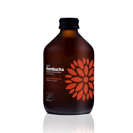 Kombucha z Maliną i Rozmarynem Bezglutenowa BIO (6 szt x 330 ml)
