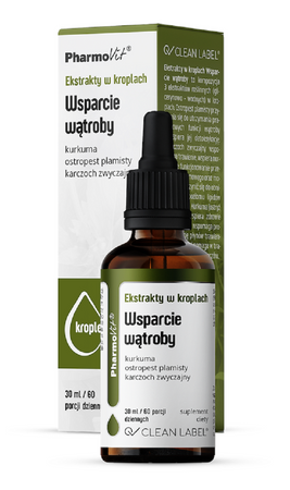 Ekstrakty w Kroplach Na Wsparcie Wątroby Bezglutenowe 30 ml
