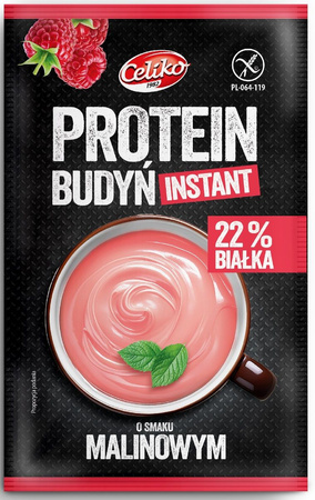 Budyń Proteinowy o Smaku Malinowym Bezglutenowy (25 szt x 40 g)