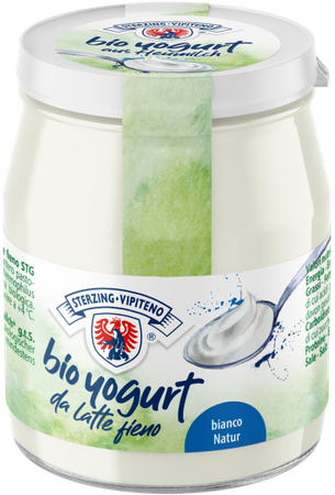 Jogurt Naturalny z Mleka Siennego 3,5 % BIO  (Słoik) - Sterzing (4 szt x 150 g)