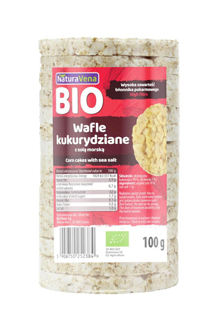 Wafle Kukurydziane Pełnoziarniste z Solą Morską BIO 100 g