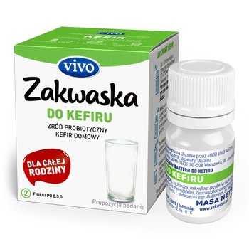 Żywe Kultury Bakterii Do Kefiru "Zakwaska" Bezglutenowe  (2 Fiolki) (2 szt x 1 g)