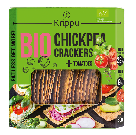 Krakersy Proteinowe z Ciecierzycy z Pomidorem BIO (4 szt x 80 g)