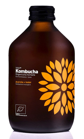 Kombucha z Acerolą i Imbirem Bezglutenowa BIO (4 szt x 330 ml)