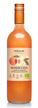 Kombucha o Smaku Brzoskwini i Kwiatu Pomarańczy BIO 750 ml