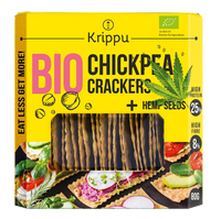 Krakersy Proteinowe z Ciecierzycy z Nasionami Konopi BIO (4 szt x 80 g)