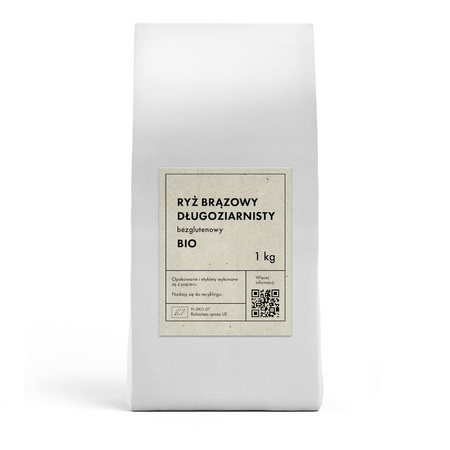 Ryż Brązowy Długoziarnisty Bezglutenowy BIO (2 szt x 1 kg)