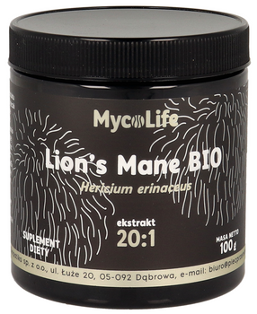 Grzyby Soplówka Jeżowata (Lion'S Mane) Ekstrakt Bezglutenowy BIO 100 g