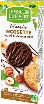 Ciastka z Orzechami Laskowymi Oblane Czekoladą Gorzką BIO (2 szt x 130 g)