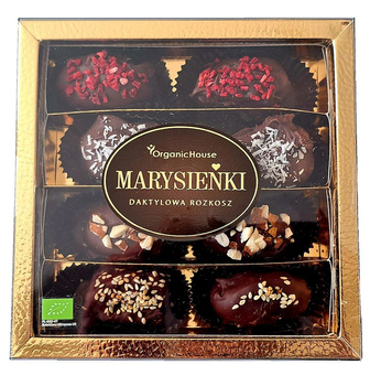 Daktyle Medjool w Ciemnej Czekoladzie z Nadzieniem i Posypką Bezglutenowe BIO 230 g