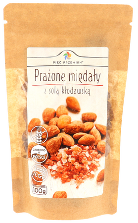 Migdały Prażone z Solą Kłodawską Bezglutenowe (2 szt x 100 g)