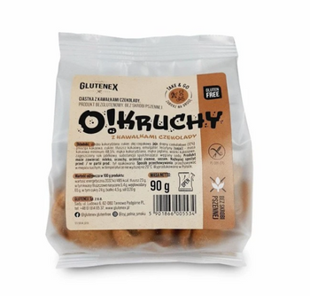 Ciastka z Czekoladą Bezglutenowe O!Kruchy (4 szt x 90 g)
