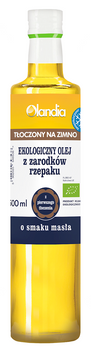 Olej z Zarodków Rzepaku o Smaku Masła Tłoczony Na Zimno BIO 500 ml