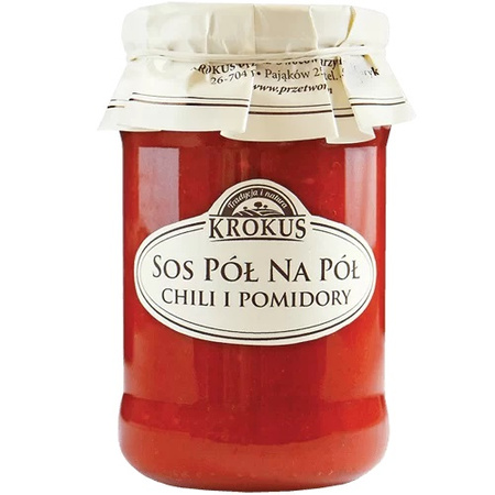 SOS PÓŁ NA PÓŁ CHILI I POMIDORY BEZ DODATKU CUKRÓW 340 g - KROKUS