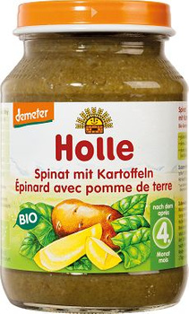 Szpinak z Ziemniakiem Bez Dodatku Cukrów Bezglutenowy Od 5 Miesiąca Demeter BIO  (Słoik) (4 szt x 190 g)