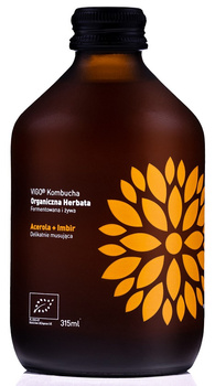 Kombucha z Acerolą i Imbirem Bezglutenowa BIO (4 szt x 330 ml)