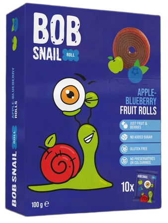 Przekąski Roll Jabłko - Borówka Bez Dodatku Cukrów Bezglutenowe (2 szt x 100 g)