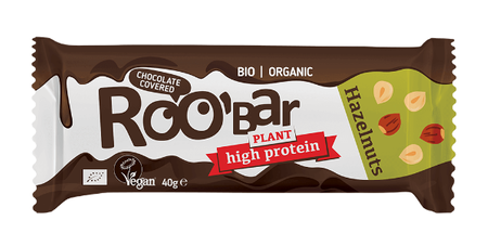 Baton Proteinowy z Orzechami Laskowymi w Polewie z Gorzkiej Czekolady Bezglutenowy BIO (4 szt x 40 g)