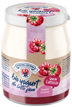Jogurt Malinowy z Mleka Siennego Bezglutenowy BIO (Słoik) - Sterzing (4 szt x 150 g)