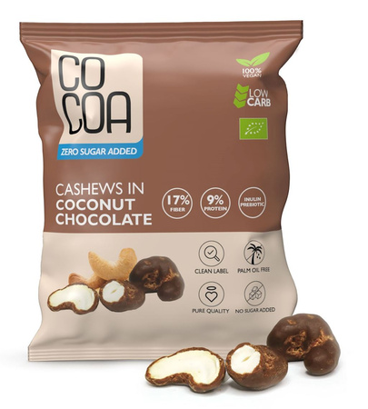 Orzechy Nerkowca w Czekoladzie Kokosowej Bez Dodatku Cukrów BIO (2 szt x 70 g)