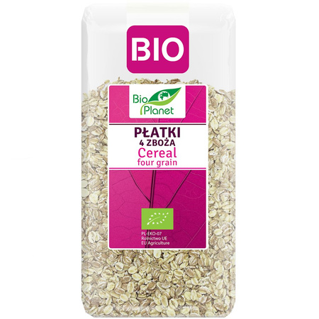 Płatki 4 Zboża (Orkisz, Owies, Jęczmień, Żyto) BIO (6 szt x 300 g)