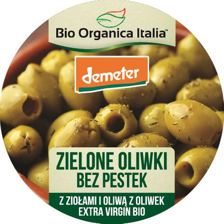 Oliwki Zielone Bez Pestek Z Ziołami I Oliwą Z Oliwek Extra Virgin Demeter Bio (2 szt x 125 g)