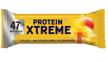 Baton Proteinowy xtreme z Mango W Czekoladzie mlecznej Bez Dodatku Cukru 40 g