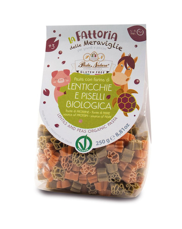 Makaron (Z Soczewicy i groszku) Dla Dzieci Zwierzęta Bezglutenowy BIO 250 g