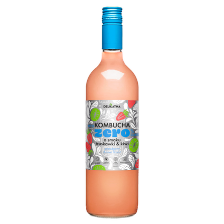 Kombucha o Smaku Truskawki i Kiwi Zero % Cukru 750 ml