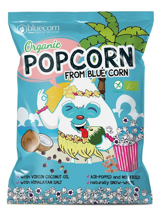 Popcorn z Niebieskiej Kukurydzy z olejem Kokosowym i Solą Himalajską Bezglutenowy BIO 20 g