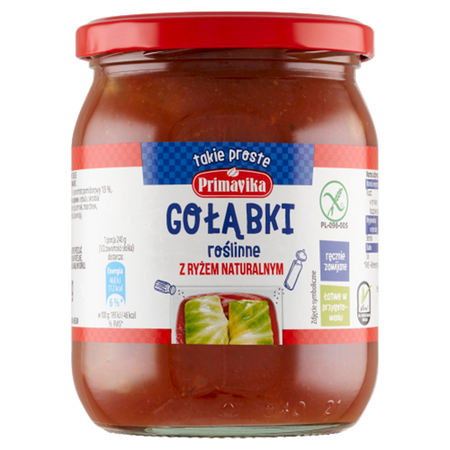 Gołąbki Wegańskie z Ryżem i Pieczarkami w Sosie Pomidorowym Bezglutenowe (2 szt x 480 g)