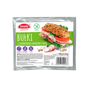 Bułki z Siemieniem Lnianym i Chia Bezglutenowe (2 x 50 g) (3 szt x 100 g)