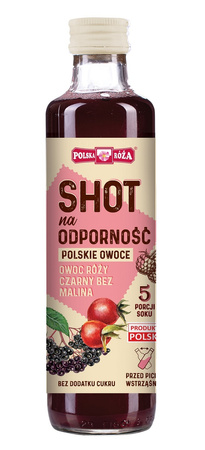 SHOT NA oDPORNOŚĆ oWOC RÓŻY - CZARNY BEZ - MALINA 250 ml