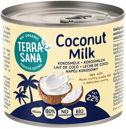 Coconut Milk - Napój Kokosowy Bez Gumy Guar (22 % Tłuszczu) Bio 200 ml (3 szt x 0,2 ml)