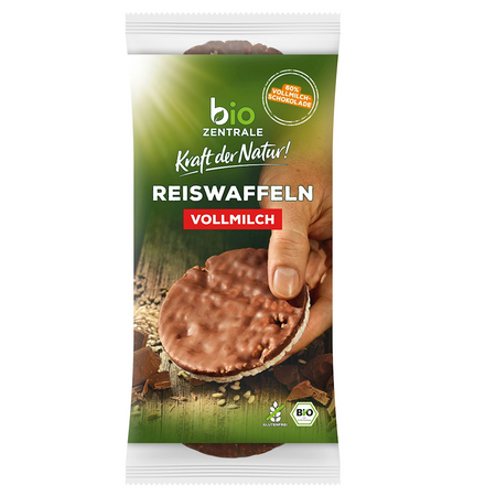 Wafle Ryżowe Oblane Czekoladą Mleczną Bezglutenowe BIO (2 szt x 100 g)