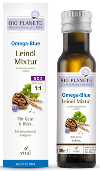 Omega Blue - Mieszanka z Olejem Lnianym (Orzechy Włoskie, Algi Morskie) BIO 100 ml