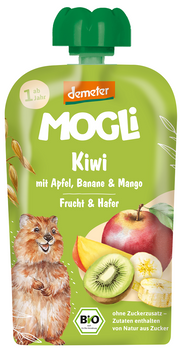 Mus Jabłko - Banan - Kiwi - Mango - Owies Bez Dodatku Cukrów Od 1 Roku Demeter BIO (4 szt x 100 g)