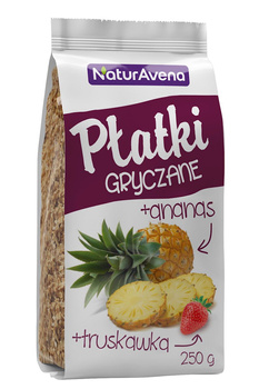 Płatki Gryczane Błyskawiczne z Ananasem i Truskawką (6 szt x 250 g)