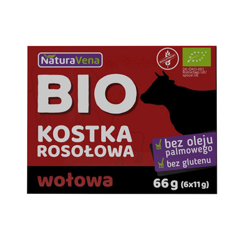Bulion - Kostki Wołowe Bezglutenowe BIO (6 x 11 g) (9 szt x 66 g)