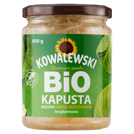 Kapusta Kiszona Żywa Niepasteryzowana Bezglutenowa BIO (2 szt x 400 g)