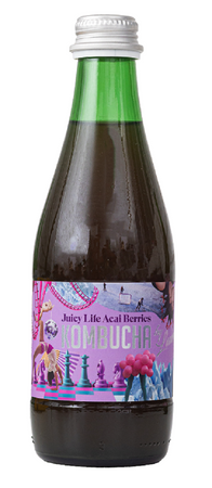 Kombucha o Smaku Jagód Acai (Juicy Life Acai Berries) BIO (3 szt x 330 ml)