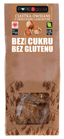 Ciastka Owsiane z Orzechami Laskowymi Bez Dodatku Cukrów Bezglutenowe (3 szt x 150 g)