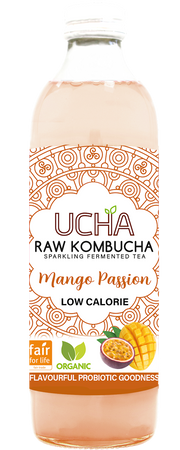 Kombucha z Mango i Marakują Niska Zawartość Cukrów Fair For Life BIO (3 szt x 350 ml)