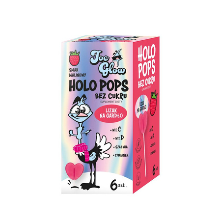 Lizak Serce Holo Pops o Smaku Malinowym Na Gardło Bez Cukru Bezglutenowy (6 Szt.) 36 g (4 szt x 750 ml)