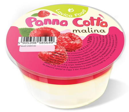 Deser Panna Cotta z Malinami (4 szt x 120 g)