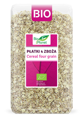 Płatki 4 Zboża (Orkisz, Owies, Jęczmień, Żyto) BIO (2 szt x 600 g)