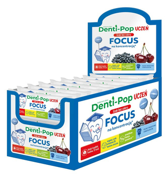 Lizak Kulka o Smaku Wiśnia - Jagoda Na Koncentrację Bez Cukru Bezglutenowy - Mniam Mniam Starpharma (Denti (40 szt x 6 g)